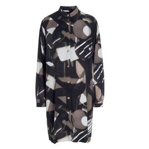 Bitte Kai Rand Spot & Ray Button Up Shirt Dress with Side Slits - 35606